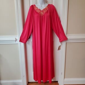 Vintage Shadowline Luxurious Pink Embroidered Women's Robe With Tags Sz M